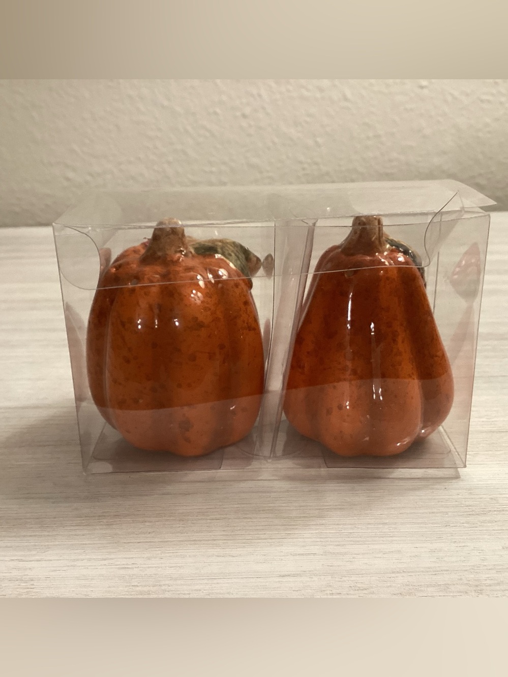 New Pumpkin Style Salt & Pepper Shakers 3" Orange Autumn Thanksgiving